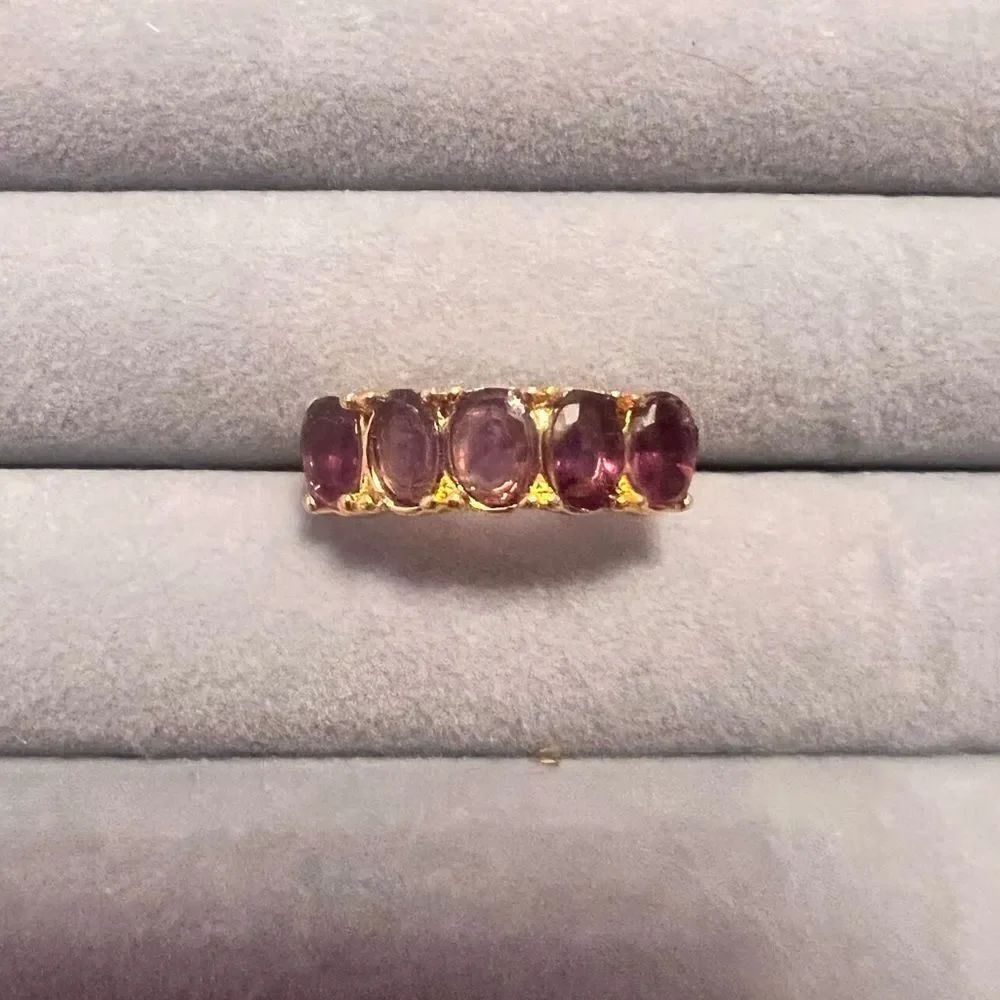 NEW Gold Tone Amethyst Color Ring